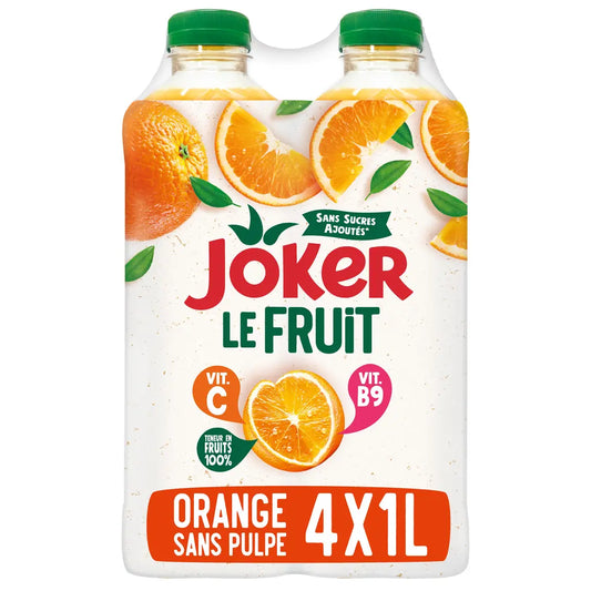 JOKER JUS D'ORANGE SANS PULPE 4x1L