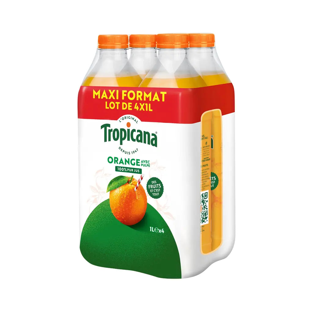 TROPICANA JUS D'ORANGE AVEC PULPE 4x1L